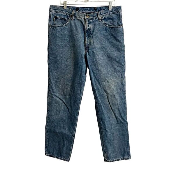 LL BEAN Classic Fit Double L Flannel-Lined Jeans 37x32 Straight Leg Wo… - Picture 1 of 6